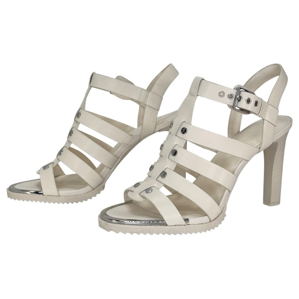 DKNY Bria Cream Leather Strappy Womens Heels Size 11M - Picture 10 of 14